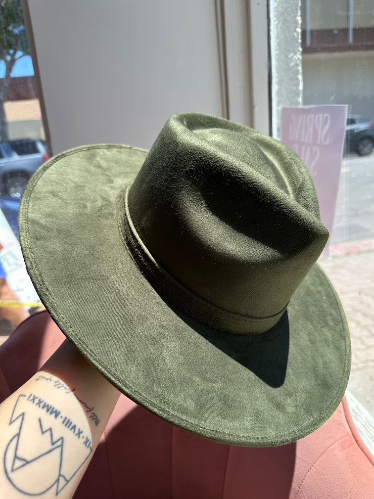 Olive Suede Hat